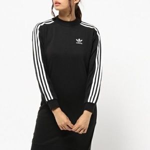 adidas originals three stripe dress in yellow